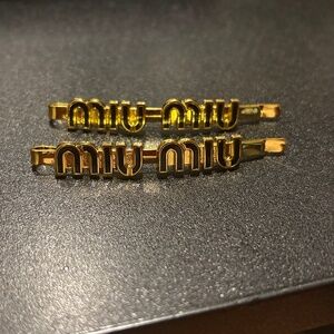 Miu Miu Black & Gold hair pins- GWP